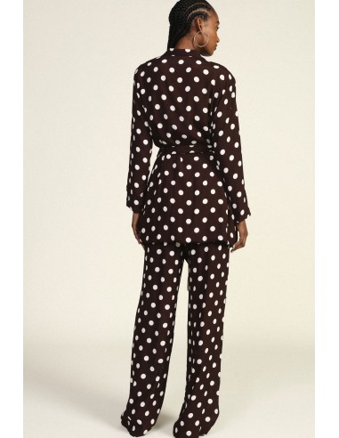 Pantalon palazzo à pois à jambes larges Dixie