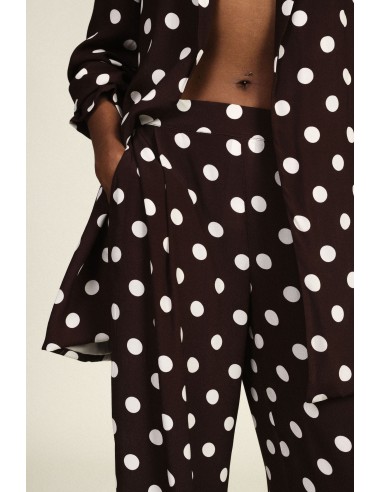 Pantalon palazzo à pois à jambes larges Dixie