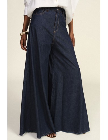 Dixie Palazzo-jeans met rafelige onderkant
