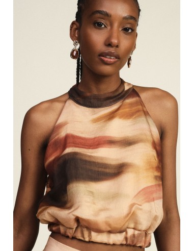 Dixie Fantasie Cropped Top met Halternek