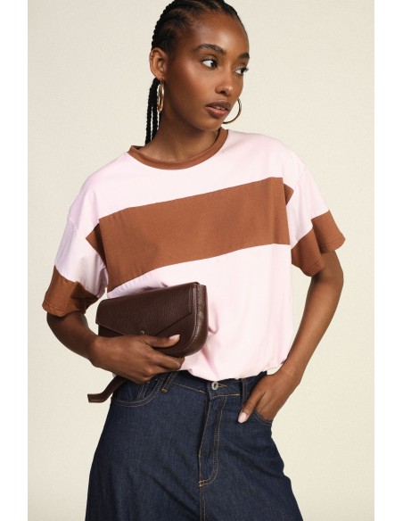 T-shirt à manches courtes avec élastique et maxi bande Dixie