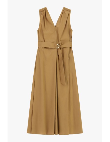 Robe midi sans manches avec ceinture et décolleté en V Dixie
