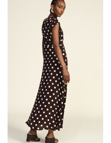 Robe longue à pois avec manches volantées Dixie