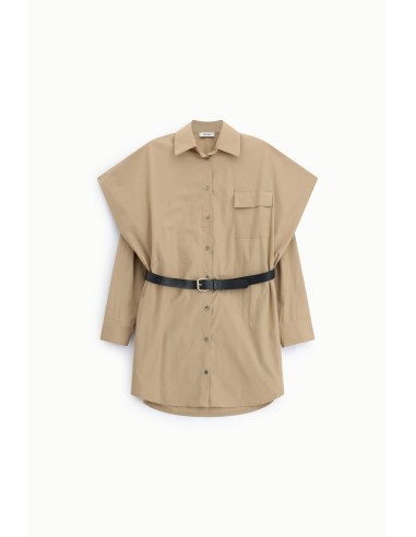 Robe-chemise oversize avec ceinture et poche Dixie