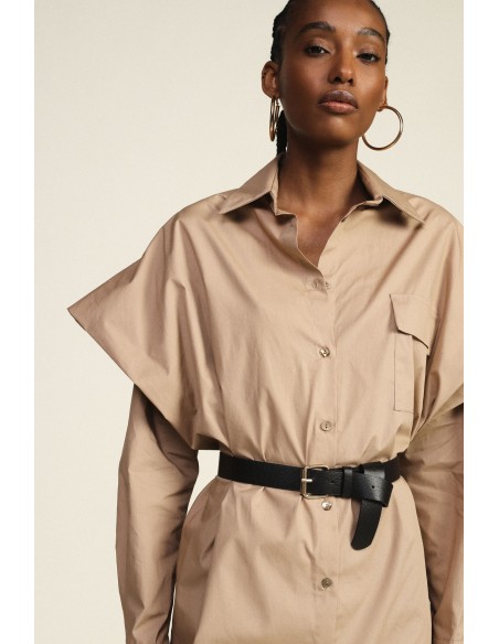 Robe-chemise oversize avec ceinture et poche Dixie