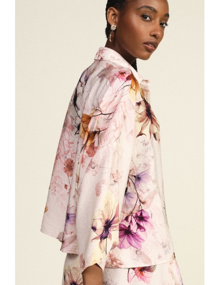 Blouse ample à manches trois quarts et imprimé floral Dixie
