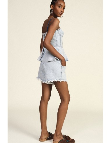 Shorts taille haute à ourlet effiloché Dixie