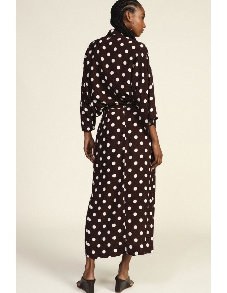 Jupe midi à pois avec une coupe droite Dixie