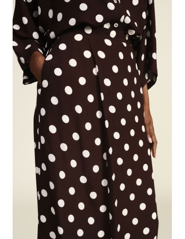 Jupe midi à pois avec une coupe droite Dixie