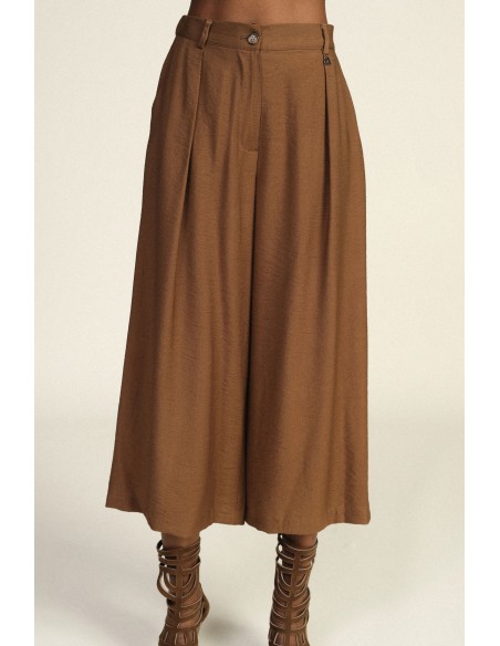 Pantalon palazzo raccourci avec pinces et poches Dixie