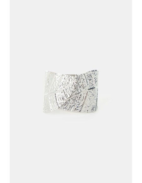 Bracelet rigide gravé motif feuille Dixie