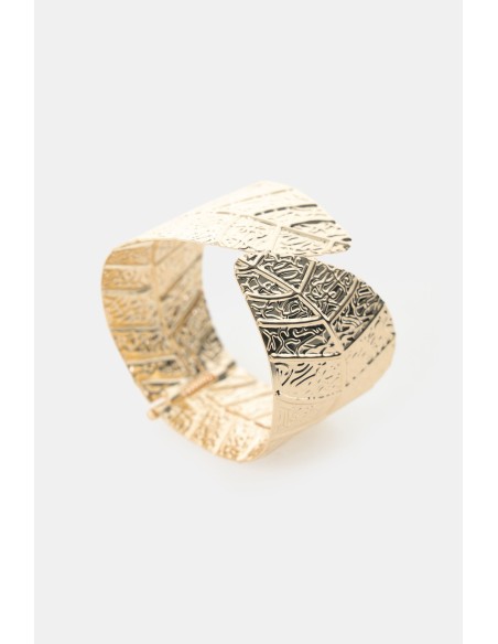 Gegraveerde stijve armband met bladmotief Dixie