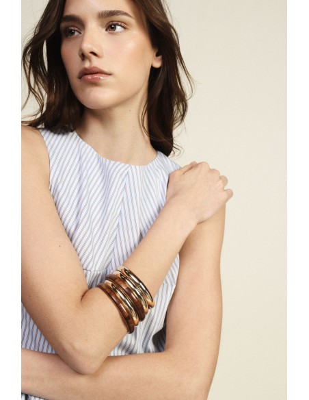 Set de bracelets rigides avec inserts effet bois Dixie