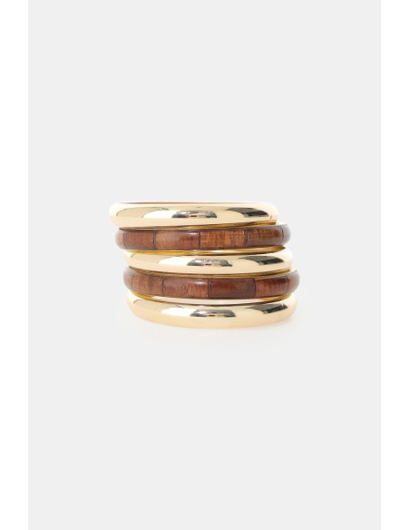 Set de bracelets rigides avec inserts effet bois Dixie