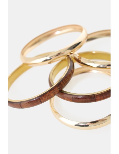Set de bracelets rigides avec inserts effet bois Dixie