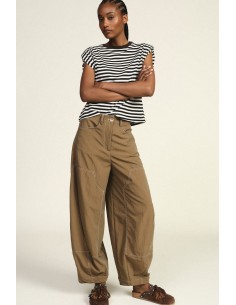Pantalon palazzo avec coutures contrastantes et poches Dixie