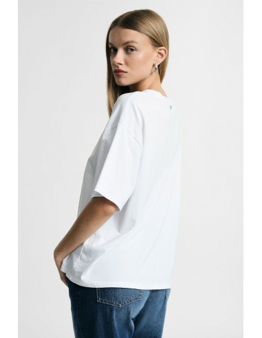 Ruimvallend T-shirt met centrale tekst- en dierenprint Please