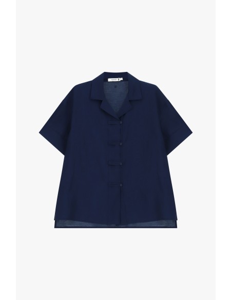 Korte boxy blouse met knoopsluiting Please