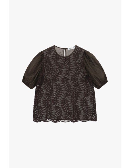 Kanten blouse met wijde transparante mouwen, alstublieft