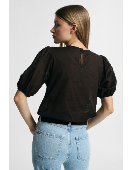 Kanten blouse met wijde transparante mouwen, alstublieft