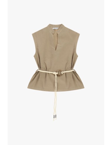 Blouse sans manches avec ceinture à nouer, s’il vous plaît