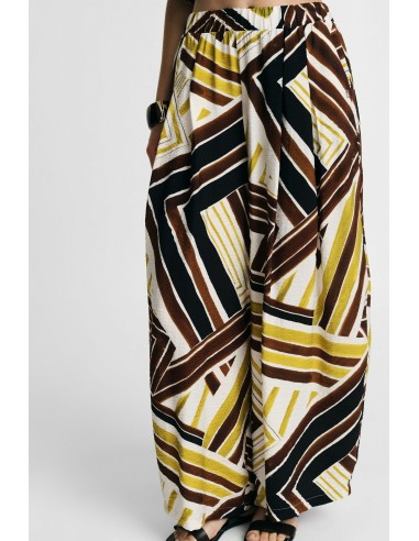 Pantalon palazzo ample à motif géométrique fantaisie, s’il vous plaît