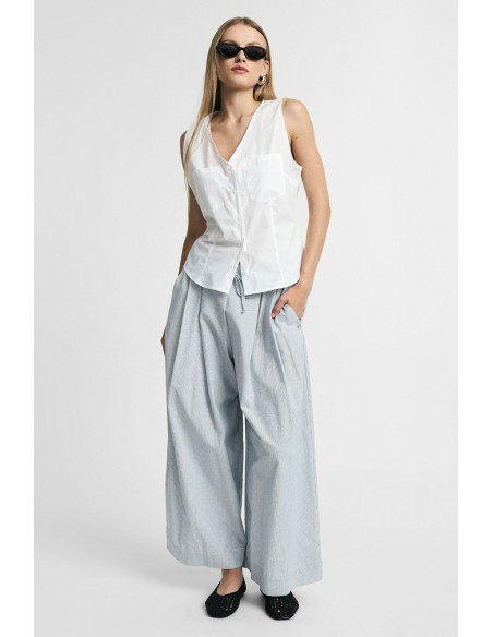 Pantalon palazzo ample avec élastique et cordon de serrage, s’il vous plaît