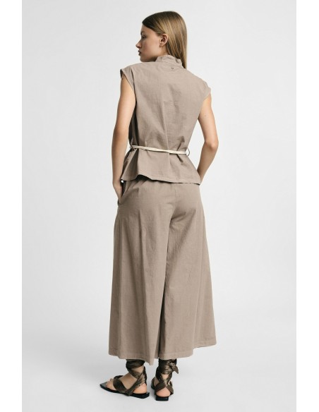 Pantalon palazzo à taille élastique et poches latérales, s’il vous plaît