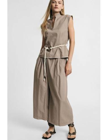 Pantalon palazzo à taille élastique et poches latérales, s’il vous plaît