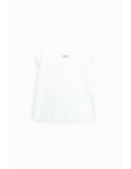 Boxy fit-top met verlaagde schouders en ronde hals, alstublieft