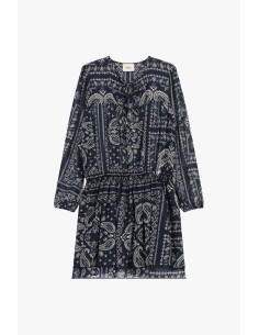 Korte paisleyjurk met lange mouwen Dixie 2