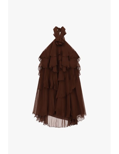 Robe courte à volants et encolure américaine Dixie