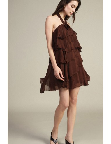 Robe courte à volants et encolure américaine Dixie