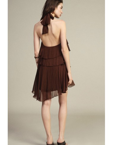 Robe courte à volants et encolure américaine Dixie
