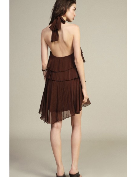 Robe courte à volants et encolure américaine Dixie