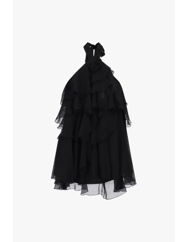 Robe courte à volants et encolure américaine Dixie