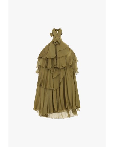 Robe courte à volants et encolure américaine Dixie