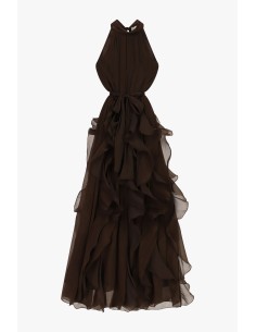 Robe longue à volants et ceinture Dixie