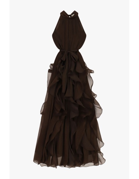 Robe longue à volants et ceinture Dixie