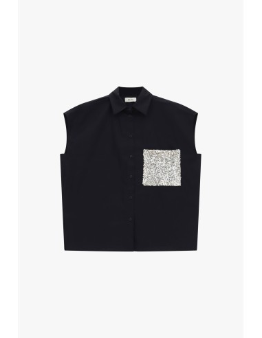 Mouwloos shirt met pailletten en zak van Dixie