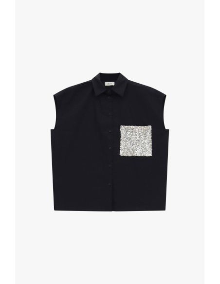 Mouwloos shirt met pailletten en zak van Dixie