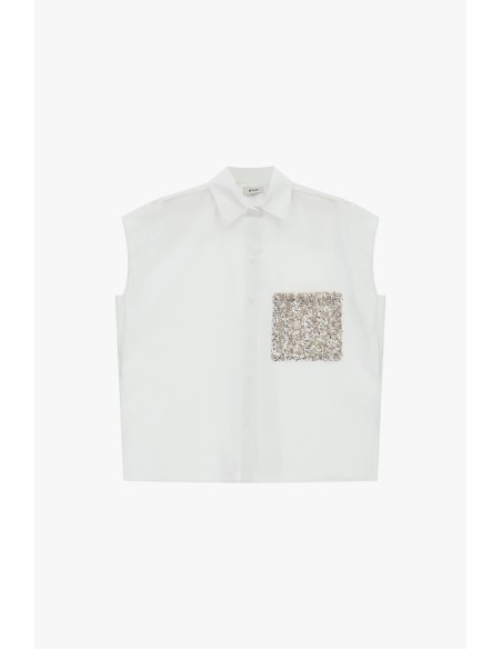 Mouwloos shirt met pailletten en zak van Dixie
