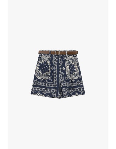 Short Regular Fit avec ceinture et imprimé cachemire Dixie