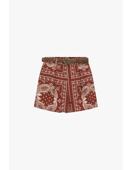 Shorts met normale pasvorm, tailleband en paisleyprint Dixie