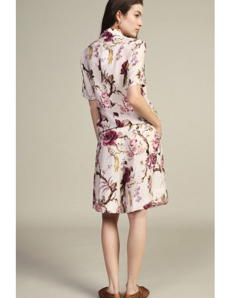 Bermuda à imprimé floral avec pinces et poches Dixie