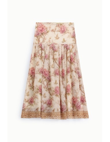 Longue jupe florale fantaisie Taille haute Dixie