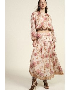 Longue jupe florale fantaisie Taille haute Dixie