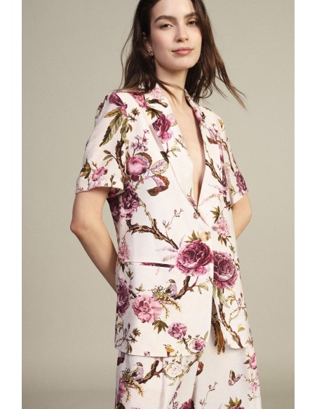 Blazer à manches courtes à motif floral Dixie