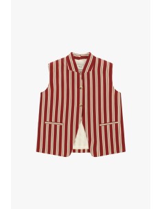 Gilet à rayures verticales avec boutons et poches Dixie