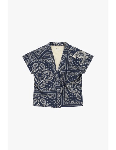 Gilet court avec motif Paisley et ceinture Dixie